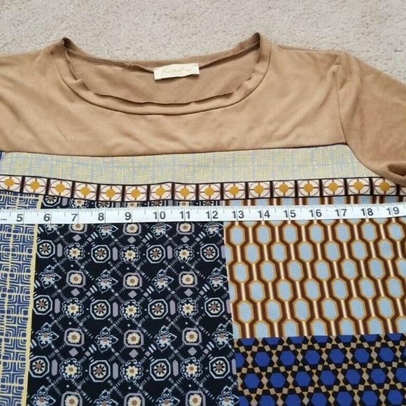 KimiKa Made Baroque Tribal Faux Suede Shift Tunic Dress Sz S - Picture 7 of 8